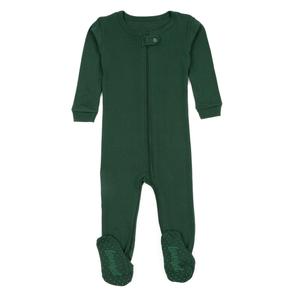 Детские хлопковые пижамы в стиле бохо, однотонные Leveret, цвет Uniform Green