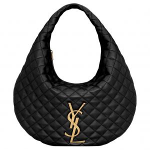 SAINT LAURENT Черная женская сумка-хобо из овчины