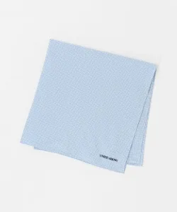 Хлопковый клетчатый платок United Arrows, цвет Lt.Blue