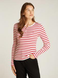 Рубашка с длинным рукавом TOMMY JEANS, белый/красный