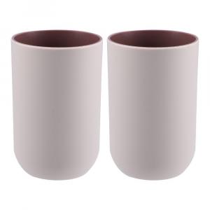 2 шт. Чашка для зубной щетки Ванная комната Чашка для зубной щетки Unique Bargains, розовый