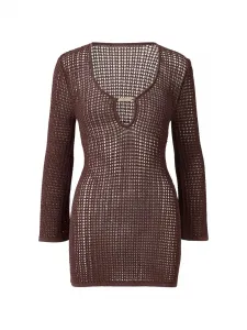 Вязаное мини-платье для пляжа Ellis Melissa Odabash, коричневый