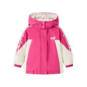 Детская пуховая куртка с капюшоном, утепленные, ветрозащитные Disney, rose красный