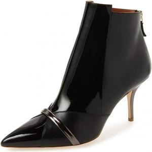 Женские глянцевые ботильоны FSJ с средним каблуком, зауженным носком, челси с молнией, осенние модные зимние туфли, размер 4-15 US, Black