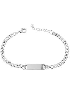 Adeliás Браслет унисекс - браслет из нержавеющей стали в виде цепочки, 17+3 см, серебристый