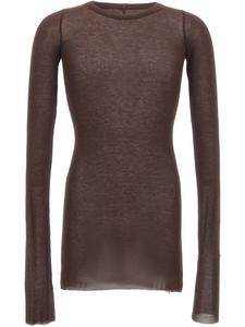 Rick Owens футболка в рубчик, коричневый