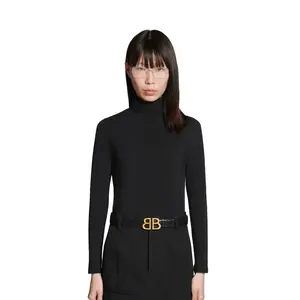 Ремень Monaco из черной телячьей кожи Arena, фурнитура цвета состаренного золота BALENCIAGA, черный