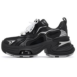 VITTORIO VENTURA Износостойкие низкие кроссовки на массивной подошве, женские, черно-серебристые