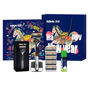 Бритвенный станок Manual Shaving Knife 1, держатели для ножей Knife Racks 2, сменные головки Blade Heads 1, основание Base 1, 2022 new year gift box (1 knife racks, 5 blade heads, 1 magnetic base+shaving foam+box+shopping bag)