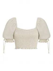 Топ Lisanza с присборенными рукавами-буфами Faithfull the Brand, нейтральный