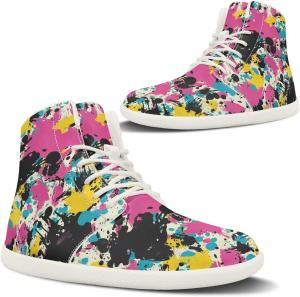 Pugasmiru Женские зимние ботинки Barefoot с широкой пяткой, с утеплителем, для прогулок на улице, противоскользящие, с белой подошвой