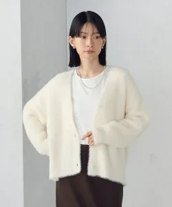 Моющийся кардиган из пушистой вязки Comme Ca Ism, цвет Ivory