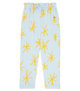 Спортивные брюки из блестящего хлопкового джерси Bobo Choses, мультиколор