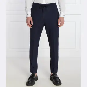 Шерстяные брюки чинос узкого кроя Howard231x Hugo, синий