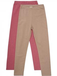 Minymo Детские леггинсы "Sweat Leggings with AOP (2-Pack)" коричневого цвета