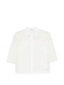 Рубашка на пуговицах с пайетками Peserico, белый