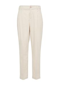 Зауженные брюки со складками спереди s.Oliver, бежевый