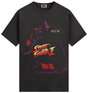 Винтажная футболка Kith x Capcom Ryu Needle Point, цвет, черный