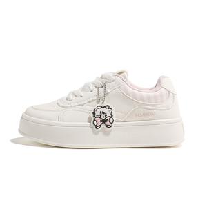 HUANQIU Баланс легкие лоу-топ скейтборд кроссовки женские бежево-розовые