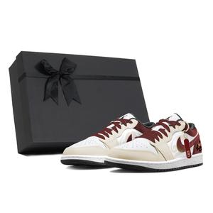 Jordan Скользоустойчивые мужские баскетбольные кроссовки Air 1 низкие винтажные красно-белые