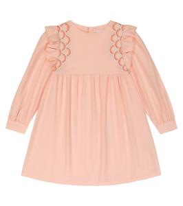 Вышитое хлопковое платье Chloé Kids, Pink  Washed Pink