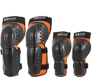 Детский комплект из 4 защитных щитков для голени и наколенников для скейтбординга, мотокросса, горного велосипеда, квадроцикла, лыж и коньков WEWAYSTEP, Orange