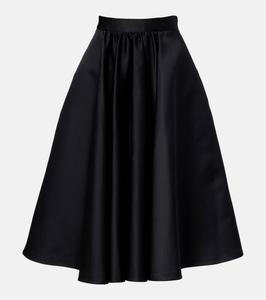 Фарнето расклешенная атласная миди-юбка Max Mara, Nero