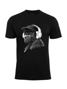 Рубашка Cotton Prime Monkey mit DJ-Kopfhörer, черный