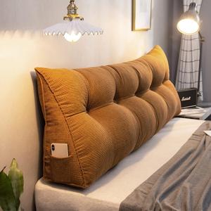 Hueborne Подушка для чтения в кровати Wedge с высокой спинкой и подлокотниками, съемный чехол из вельвета, цвет coffee Coffee