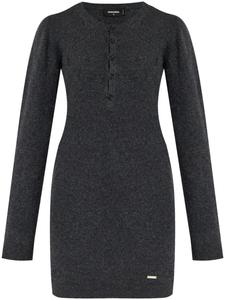 Dsquared2 мини-платье из тонкой шерсти, серый