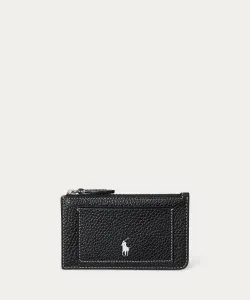 Кожаный чехол для карт Polo Play на молнии Polo Ralph Lauren, цвет 001 Black