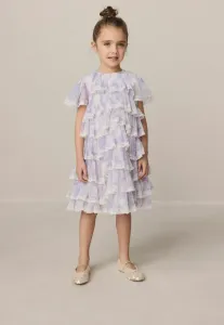 Коктейльное/Вечернее платье стандартного кроя с ярусным подолом Laura Ashley, White Purple