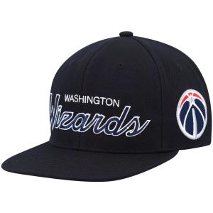 Мужская кепка Mitchell & Ness Black Washington Wizards Hardwood Classics Script 2.0 Snapback