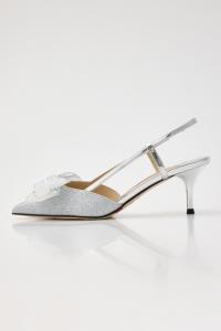 Туфли-лодочки с блестящими сетчатыми лентами