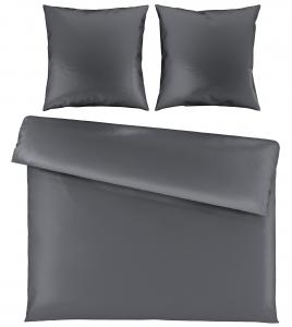 Novel Постельное белье из атласа, 200x200 см, антрацитовый цвет