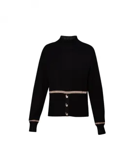 Черный пуловер, современный V-образный вырез, длинные рукава. Liu Jo, черный