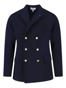 Двубортный пиджак на шести пуговицах Lardini, синий