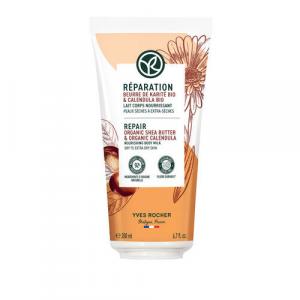 Yves Rocher, Питательное молочко для тела, органическое масло карите и органическая календула, 200 мл