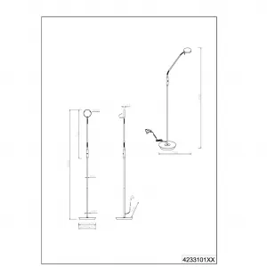 Напольная лампа TRIO Leuchten LED MONZA, напольный светильник с регулируемая цветовая температура 2300-4000K LED-панель 1 шт. Переключение цветов | гибко регулируемая головка светильника, функция запоминания, высота 145-160 см Trio Leuchten, Weiß matt