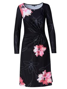 Платье миди длиной до колена с длинными рукавами в ЧЕРНОМ цвете KOROSHI