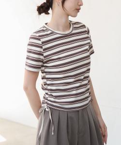 Футболка с многослойной боковой сборкой