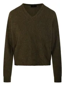 Свитер с V-образным вырезом Roberto Collina, зеленый