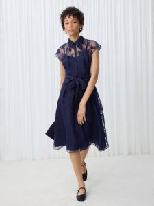 Платье-рубашка Tess Burnout с цветочным принтом Hobbs, Midnight Navy