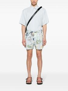 Lanvin рубашка в тонкую полоску на кнопках, синий