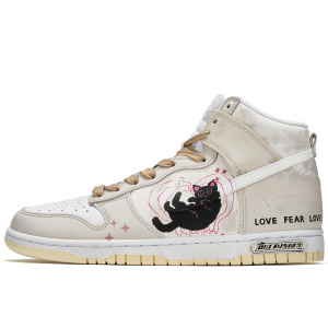 Кроссовки Nike Dunk High Skateboarding Shoes Unisex High-top Beige/White, цвет Off-white