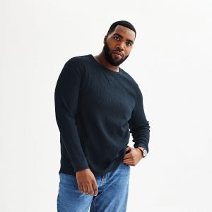 Утепленная футболка с длинными рукавами Big & Tall Sonoma Goods For Life Essential, темно-синий