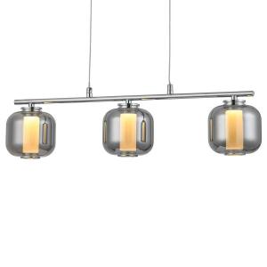 Светодиодный подвесной светильник Brilliant Rafa III, акриловое стекло / нержавеющая сталь - 3 пламени