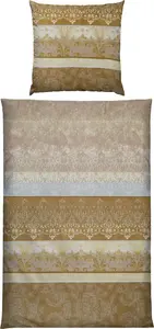 Постельное белье Erwin Müller, бежевое, 1x 155x220 см + 1x 80x80 см