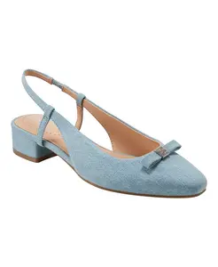 Женские туфли-лодочки Andies на блочном каблуке с бантом и ремешком на пятке Bandolino, синий