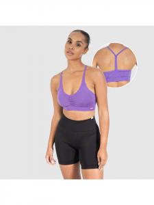 SMILODOX Спортивный бюстгальтер Batik Scrunch Icon фиолетового цвета